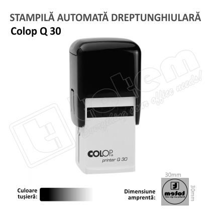 Stampila Patrata Colop Q30 Dimensiune 30 x 30 mm tusat negru