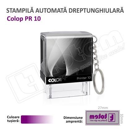 Stampila Colop Printer 10 dimensiune 27 x 10 mm tusat mov