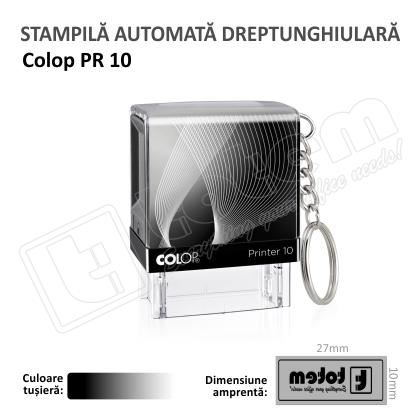 Stampila Colop Printer 10 dimensiune 27 x 10 mm tusat negru
