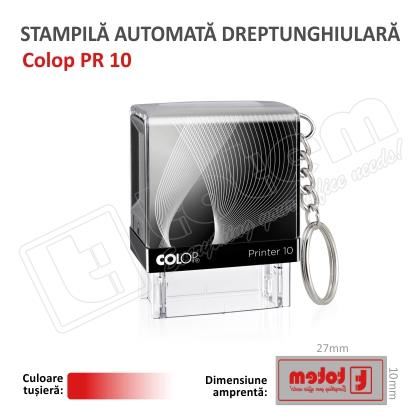Stampila Colop Printer 10 dimensiune 27 x 10 mm tusat rosu