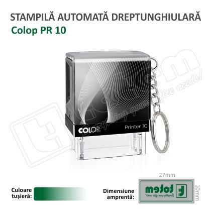 Stampila Colop Printer 10 dimensiune 27 x 10 mm tusat verde