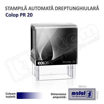 Stampila Colop Printer 20 dimensiune 38 x 14 mm tusat albastru