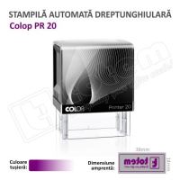 Stampila Colop Printer 20 dimensiune 38 x 14 mm tusat mov