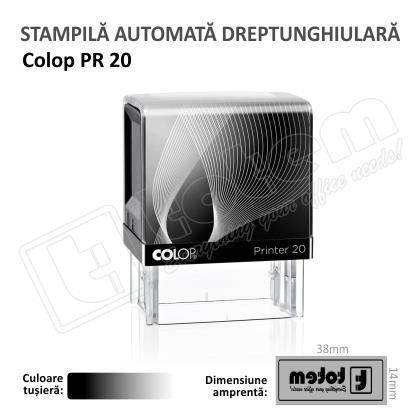 Stampila Colop Printer 20 dimensiune 38 x 14 mm tusat negru