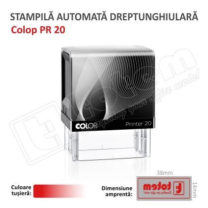 Stampila Colop Printer 20 dimensiune 38 x 14 mm tusat rosu