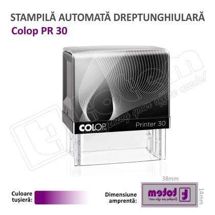 Stampila Colop Printer 30 dimensiune 47 x 18 mm tusat mov