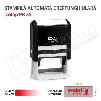 Stampila Colop Printer 35 dimensiune 50 x 30 mm tusat rosu