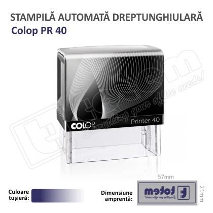 Stampila Colop Printer 40 dimensiune 59 x 23 mm tusat albastru