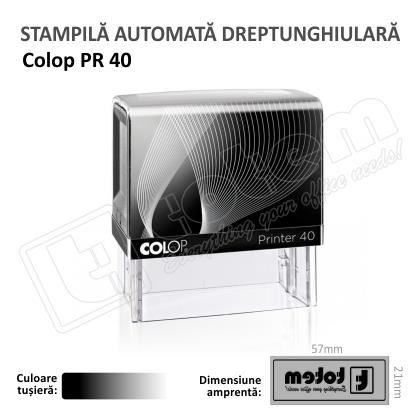 Stampila Colop Printer 40 dimensiune 59 x 23 mm tusat negru
