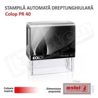 Stampila Colop Printer 40 dimensiune 59 x 23 mm tusat rosu