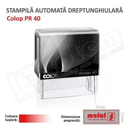 Stampila Colop Printer 40 dimensiune 59 x 23 mm tusat rosu
