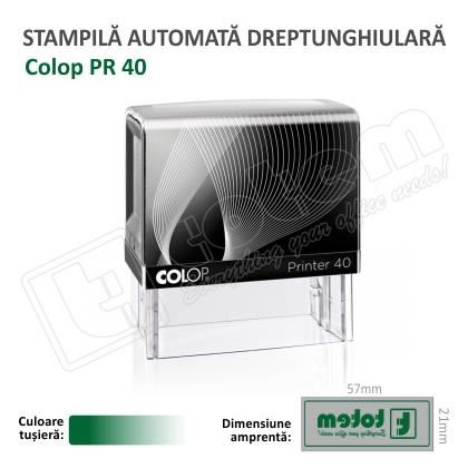 Stampila Colop Printer 40 dimensiune 59 x 23 mm tusat verde