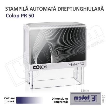 Stampila Colop Printer 50 dimensiune 69 x 30 mm tusat albastru
