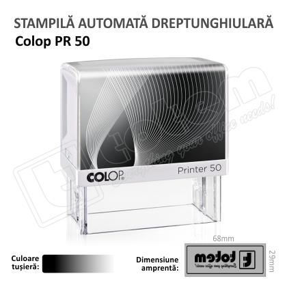 Stampila Colop Printer 50 dimensiune 69 x 30 mm tusat negru