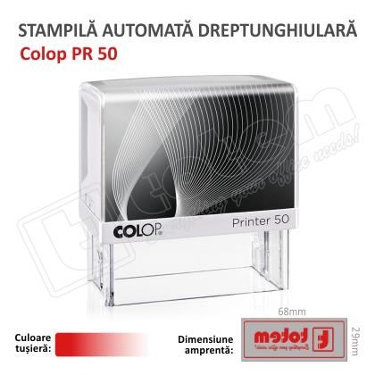 Stampila Colop Printer 50 dimensiune 69 x 30 mm tusat rosu