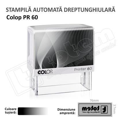 Stampila Colop Printer 60 dimensiune 75 x 38 mm tusat negru
