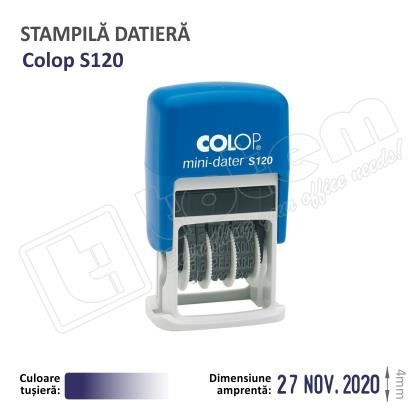 Stampila Datiera Colop Mini Dater S120 tusat albastru