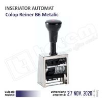 Stampila Inseriator metalic Automat Reiner B6K 6cifre tusat albastru
