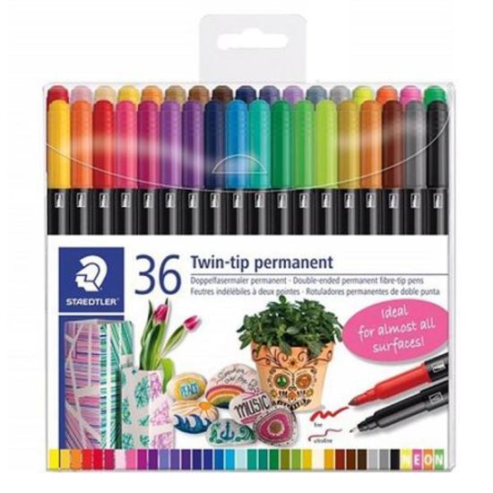Marker permanent 2 capete 36 culori/set ST-3187-TB36