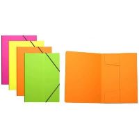 Mapa plastic cu elastic A4 - culori neon, textura material nisipos