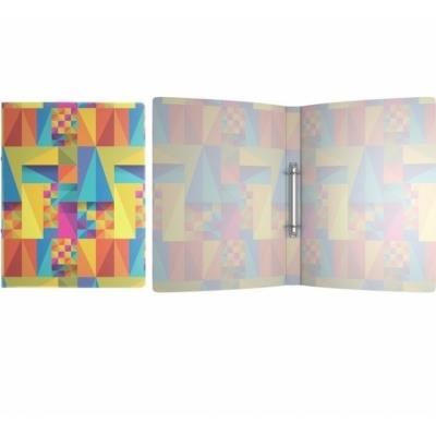 Caiet mecanic cu coperta plastic Arlecchino cu 2 inele, 24mm, A4