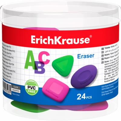 Radiera cauciuc "ABC" forme clasice in culori neon