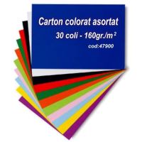 Carton colorat asortat A4 160g/mp - 30 coli/set