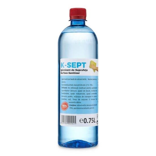 K-SEPT Virucid Dezinfectant suprafete pe baza de alcool 75%, 750 ml