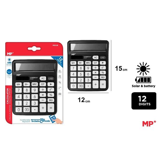 Calculator birou 12 digits MP negru PE028