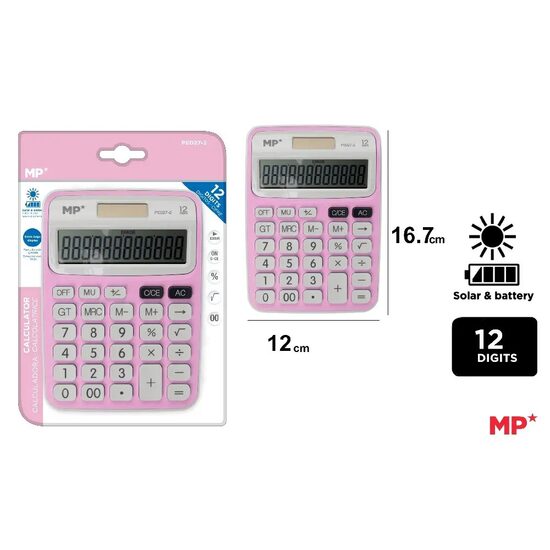 Calculator birou 12 digits MP roz PE027-2