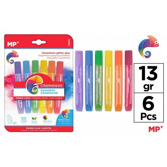 Lipici cu sclipici MP Cameleon 6 culori x13 gr PE899