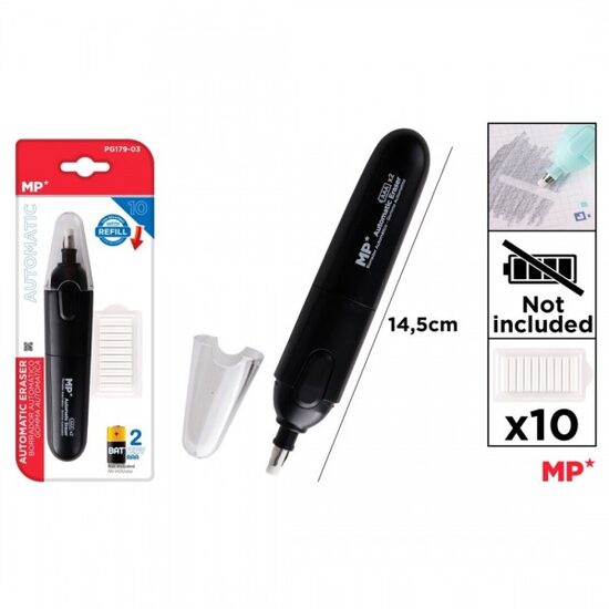 Radiera electrica cu 10 rezerve negru PG179-03