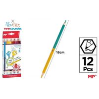 Creioane colorate bicolor hexagonale 12/set PP806