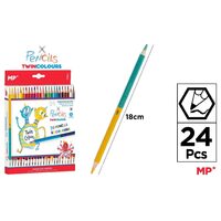 Creioane colorate bicolor hexagonale 24/set PP807