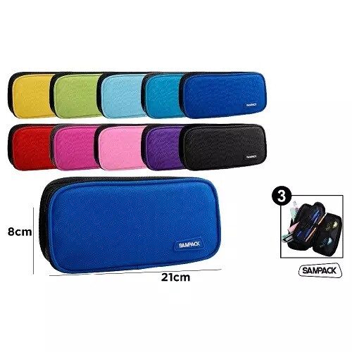 Penar 3 fermoare 8*21 cm diverse culori Sampack PA1059