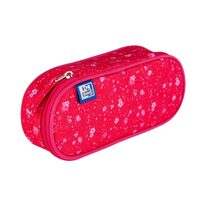Penar tip etui oval Oxford floral roz inchis 400160909