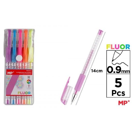 Set 5 pixuri cu gel fluorescente 0,9 mm PE124-5
