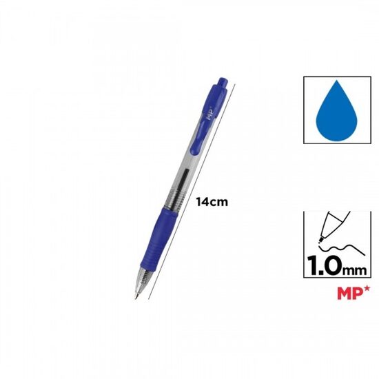 Pix retractabil cu gel albastru 1 mm PE140A-S