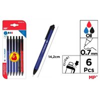 Set 6 pixuri 3 culori sistem click 0,7 mm PE348-04