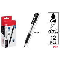 Pix retractabil cu gel negru cu grip mina 0.7 mm PE257N-S