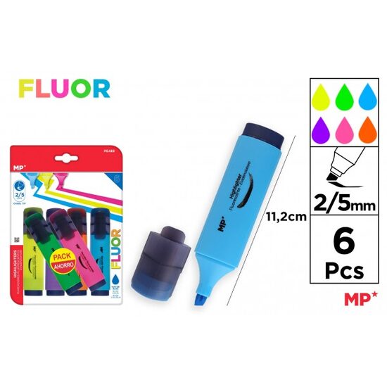 Set 6 markere fluorescente 2/5 mm PE489