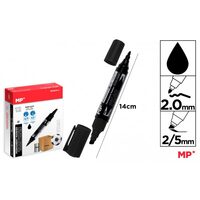 Marker permanent negru 2 capete 2-2,5 mm PE461N-S