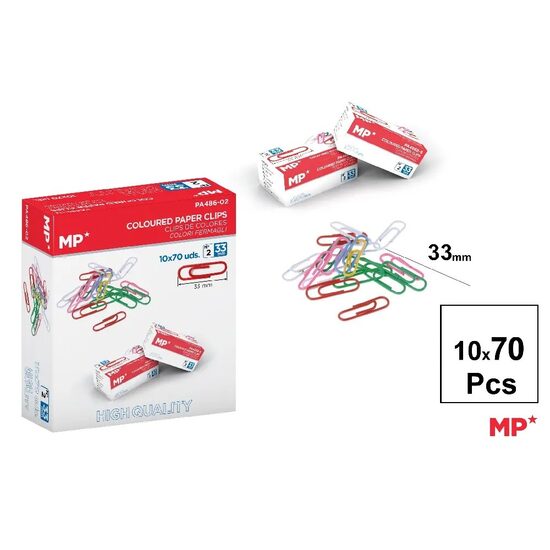 Agrafe birou colorate 33 mm 70 buc/cutie PA486-02