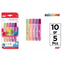 Lipici cu sclipici 5x10 gr Rainbow PE900