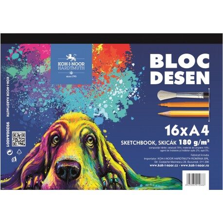 Bloc desen A4 Koh-i-Noor Animale 16 coli 180gr-K99200A4001