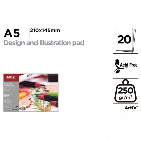 Bloc desen si ilustratii A5 Artix 20 coli 250gr-M2 PB349