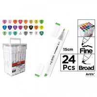 Art marker 2 capete 24 culori/set Artix PP927-24