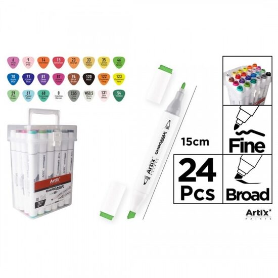 Art marker 2 capete 24 culori/set Artix PP927-24