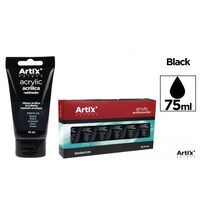 Culori acrilice Artix 75 ml negru PP631-24