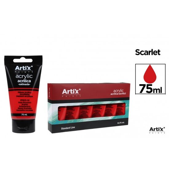 Culori acrilice Artix 75 ml rosu scarlet PP631-10